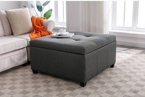 Jeric Square Shape Ottoman Pouffes For Sitting Foot Rest Puffy Stools For Living Room - Torque India
